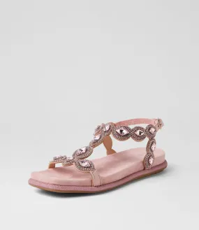 DJANGO & JULIETTE Yanni Pink Suede Jewels Sandals