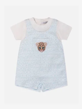 Dolce & Gabbana Baby Boys Leopard Romper in Blue