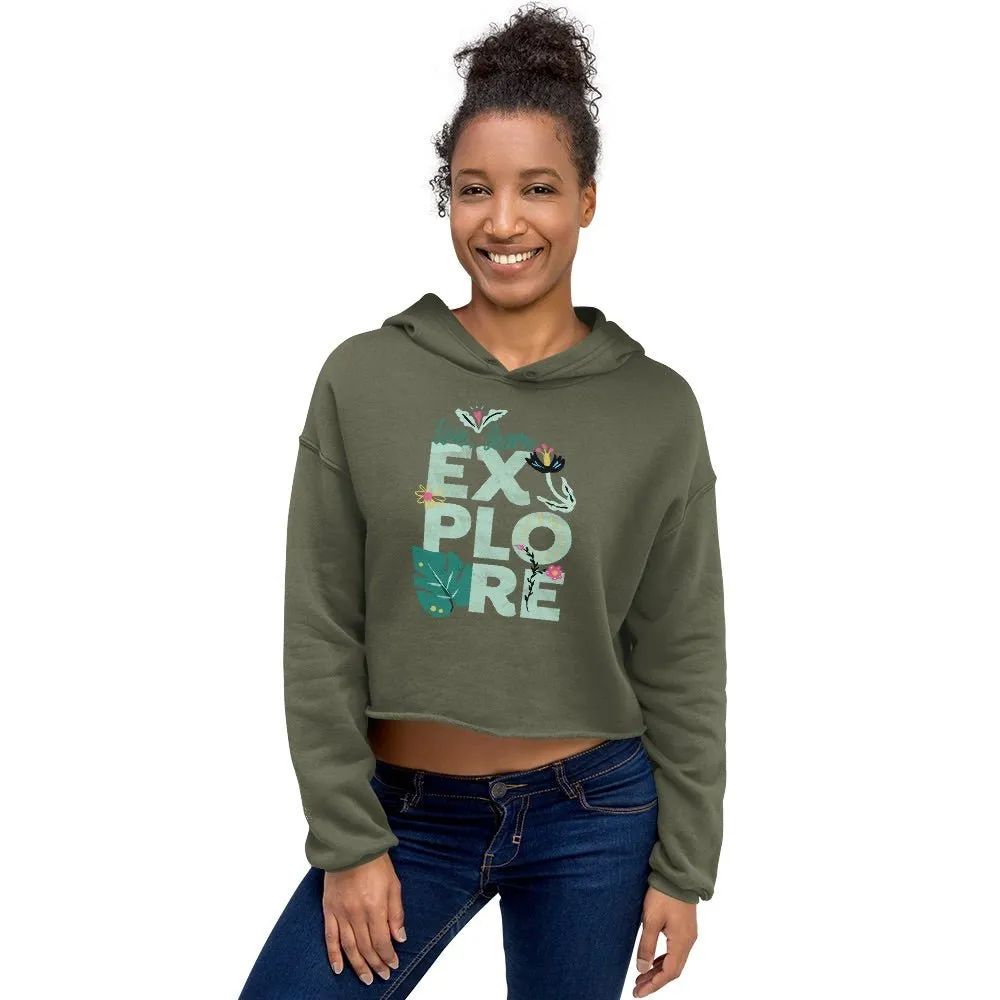 Dora the Explorer Live, Learn, Explore Women's Fleece Crop Hooded Sweatshirt