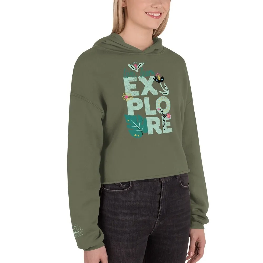 Dora the Explorer Live, Learn, Explore Women's Fleece Crop Hooded Sweatshirt