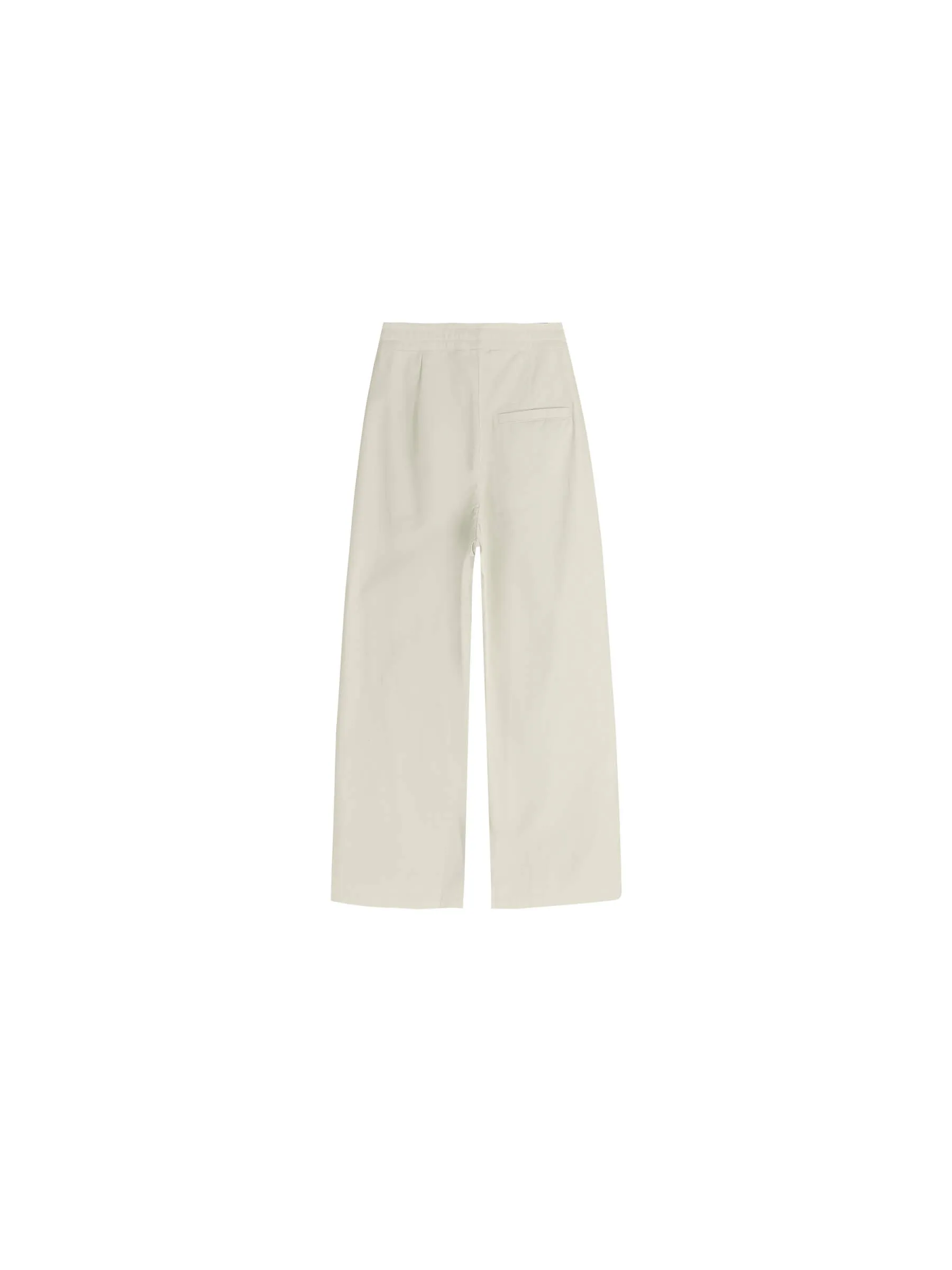 Drawstring Pleated Pure Cotton Wide Leg Trousers