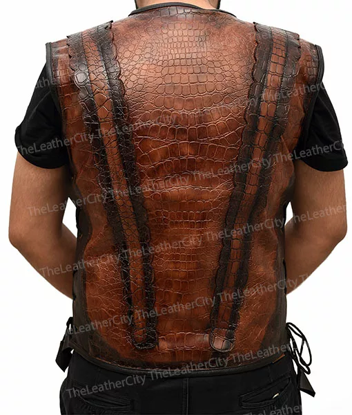 Dundee Crocodile Leather Vest worn by Danny McBride - TheLeatherCity