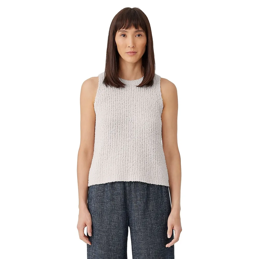 Eileen Fisher Organic Cotton & Cashmere-Blend Knit Vest