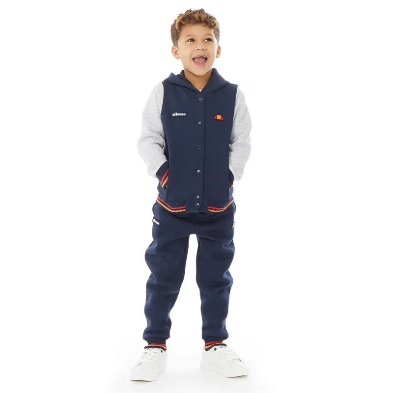 Ellesse Boys Renato Logo Hooded Jacket And Joggers Set Navy/Grey