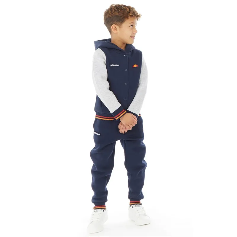 Ellesse Boys Renato Logo Hooded Jacket And Joggers Set Navy/Grey