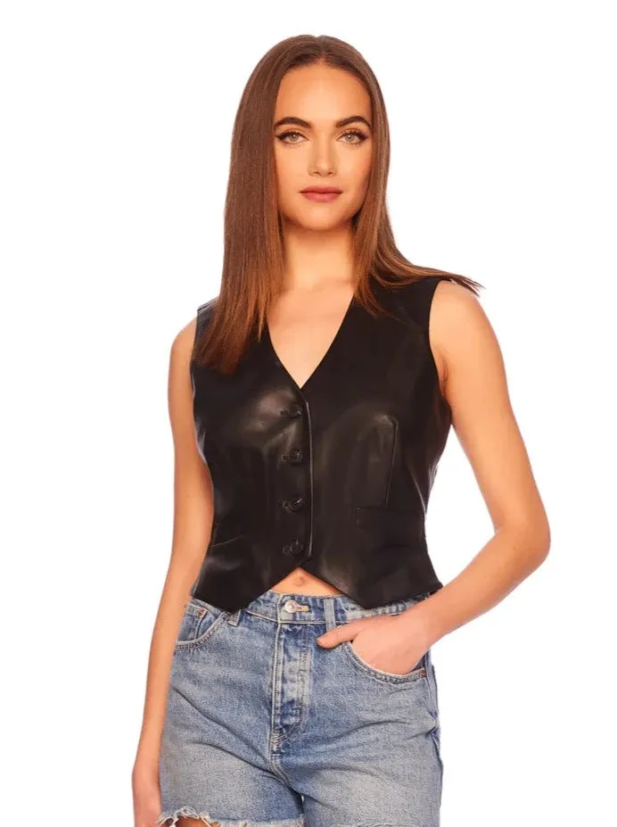 FAUX LEATHER VEST