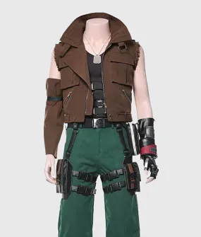 Final Fantasy VII Barret Wallace Remake Brown Leather Vest | TLC