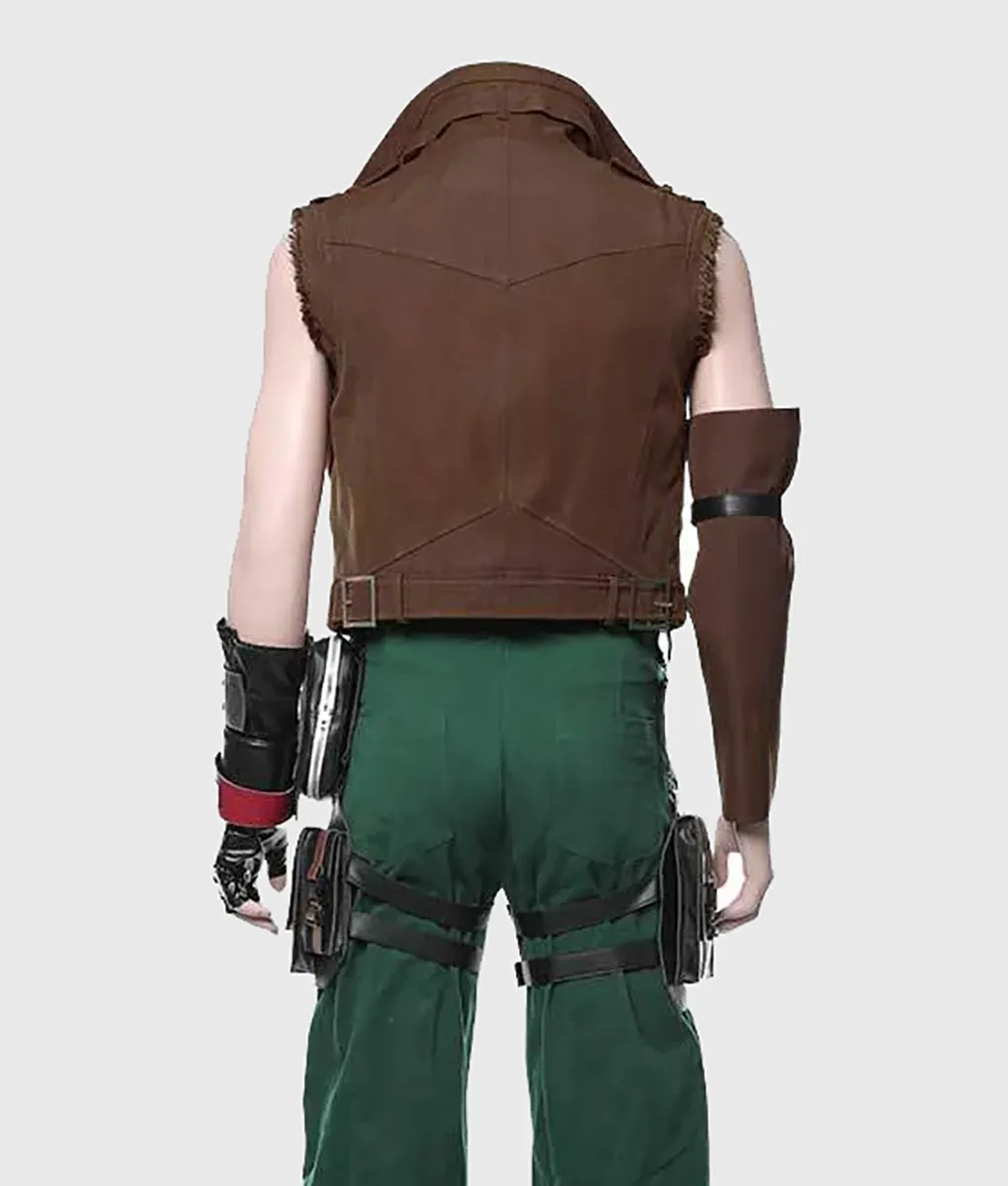 Final Fantasy VII Barret Wallace Remake Brown Leather Vest | TLC