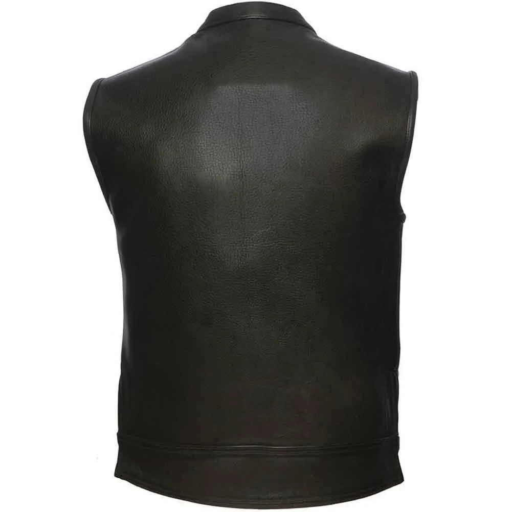 First Mfg Mens Rampage Zippered Concealment Leather Vest