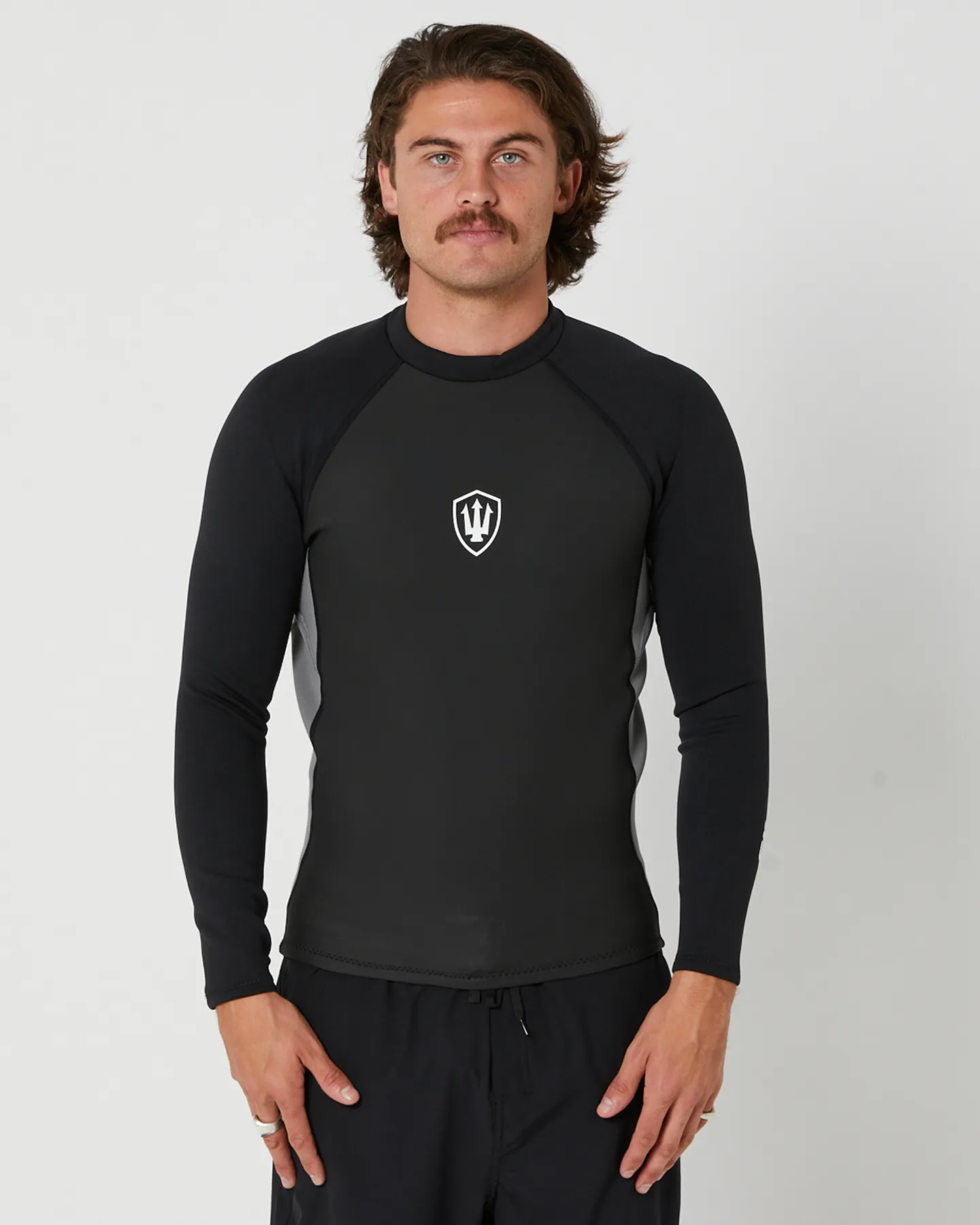 Fk Surf Mens Long Sleeve Zip Vest 1.5Mm - Black Grey | SurfStitch