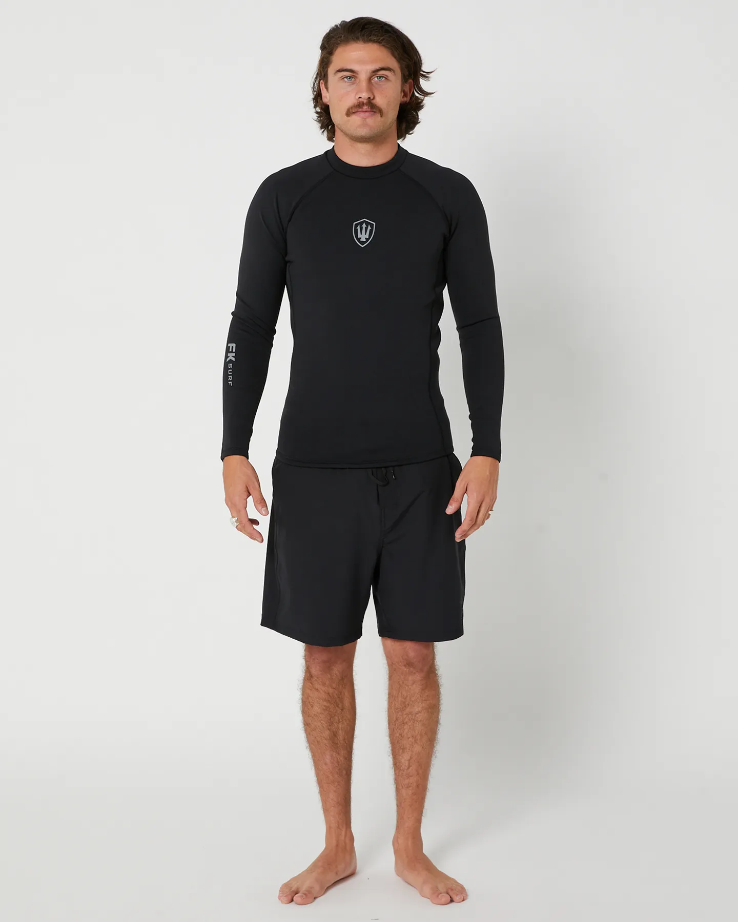 Fk Surf Mens X-Stretch Long Sleeve 1.5 Mm Vest - Black Grey | SurfStitch