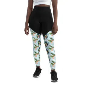 Floral Anchor Compression Leggings