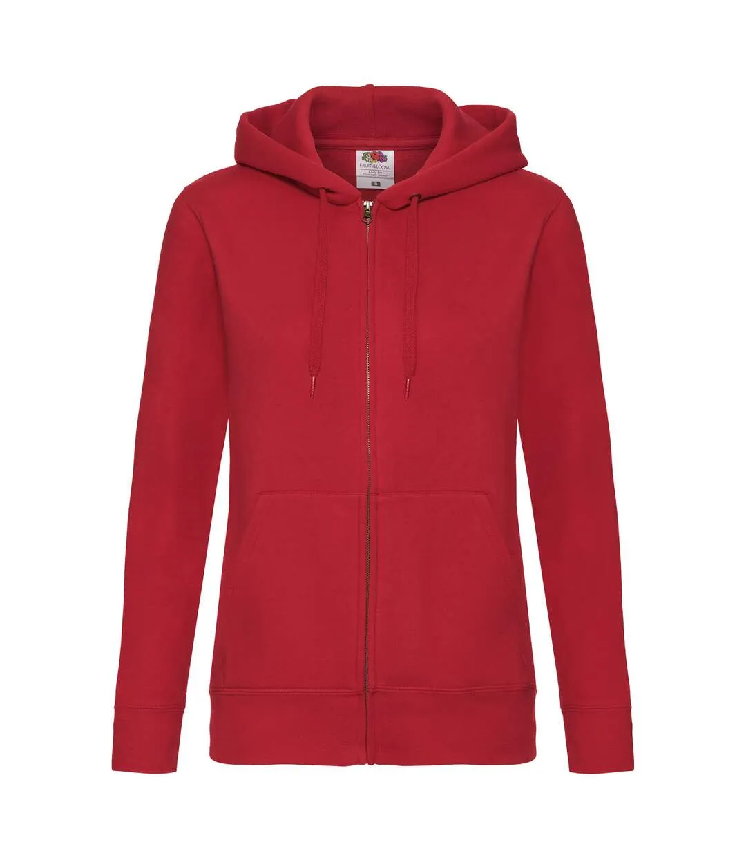 Fruit Of The Loom Ladies Lady-Fit Hooded Sweatshirt Jacket (Red) - UTBC1372