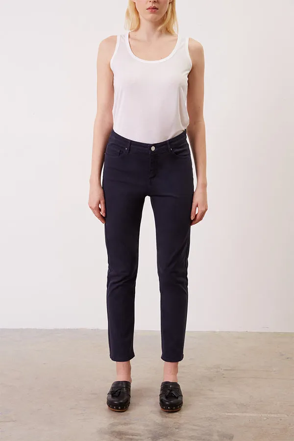 Gerard Darel ELIOR DENIM STYLE STRETCH COTTON TROUSERS