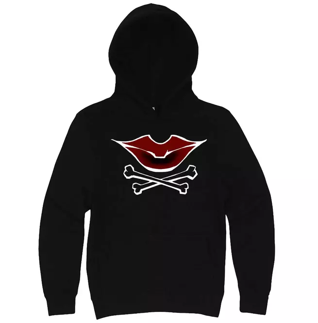 Gothic Premium Men's Pullover Hoodie With Dark Lips Design