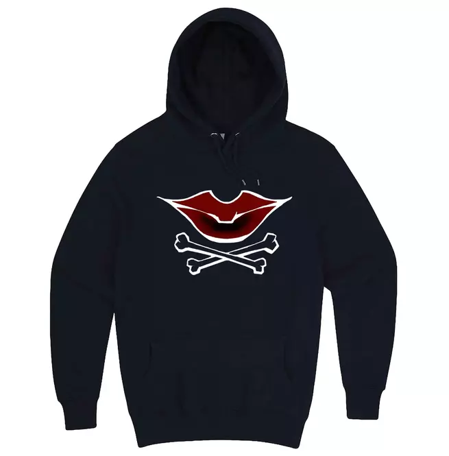 Gothic Premium Men's Pullover Hoodie With Dark Lips Design