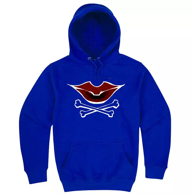 Gothic Premium Men's Pullover Hoodie With Dark Lips Design