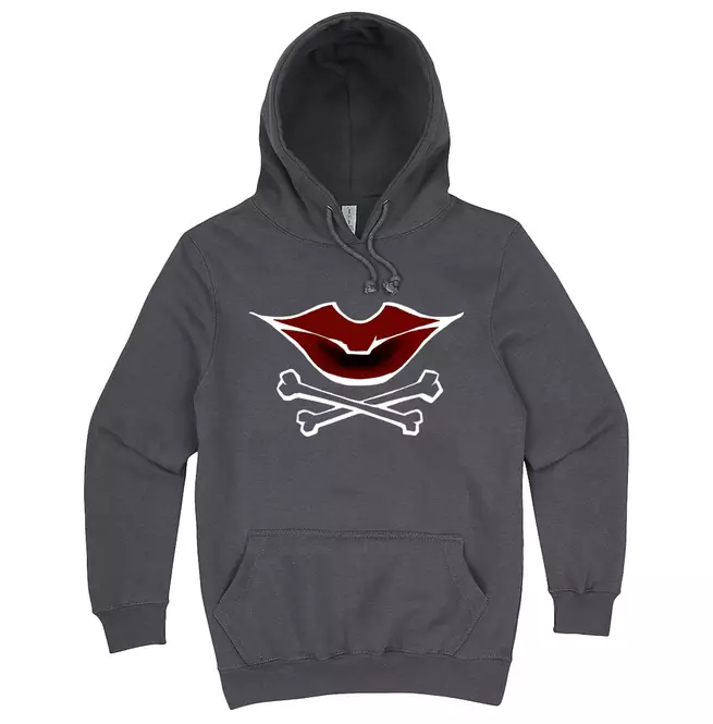 Gothic Premium Men's Pullover Hoodie With Dark Lips Design