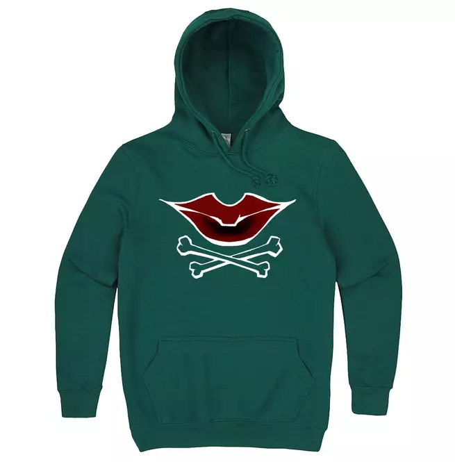 Gothic Premium Men's Pullover Hoodie With Dark Lips Design