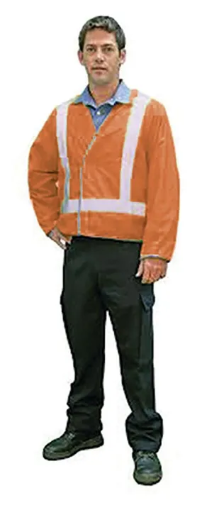 Guardian Safety VN68036 - Safety Vest - Polyester Tricot - Hi-Visibility - X-Back Reflective Tape - D/N - Long Sleeve - Orange -