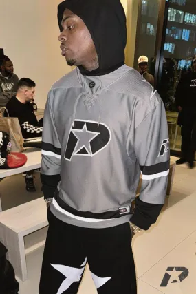 Gunna Oversized Hooded Hockey Jersey with Applique