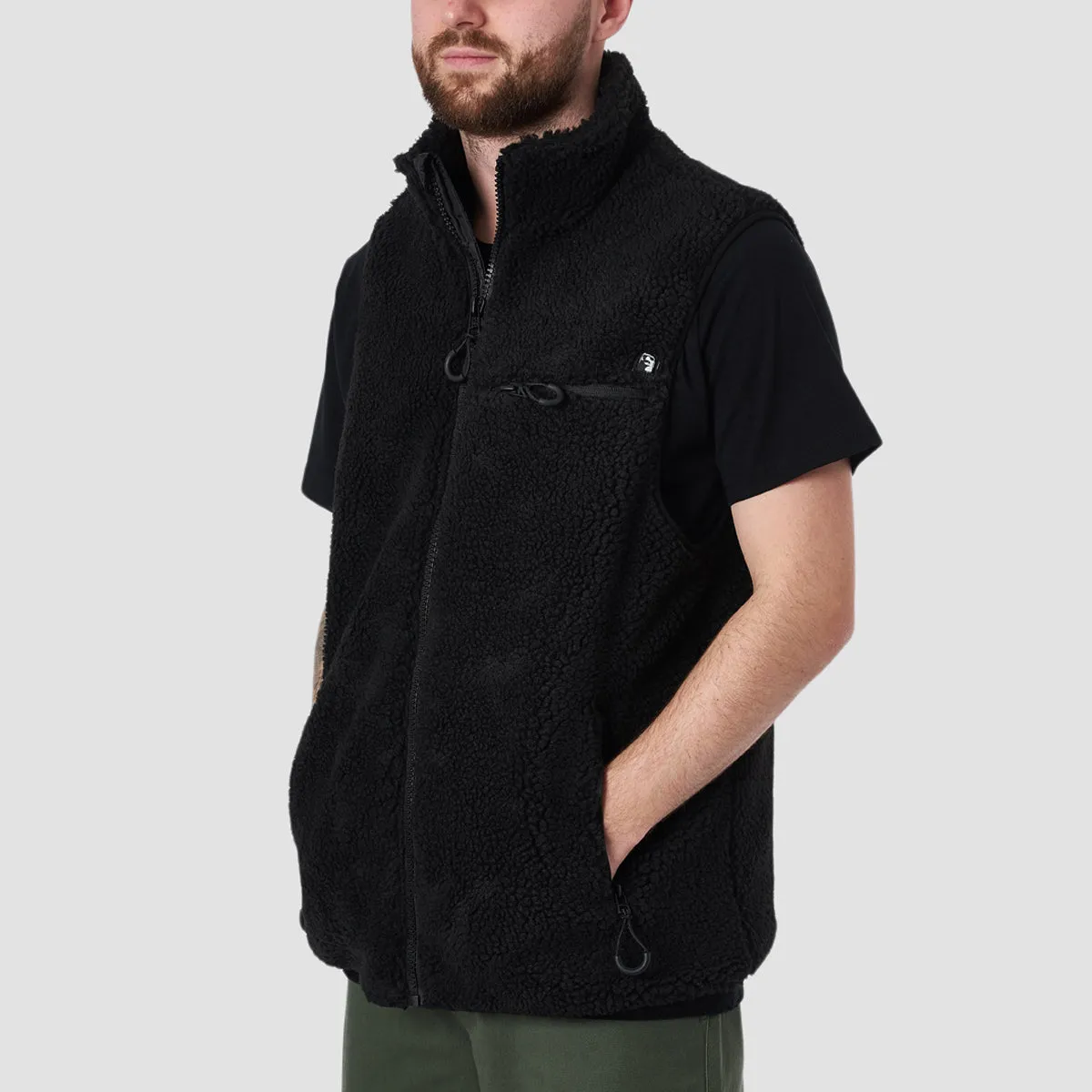 Heathen Wall of Sleep Fleece Vest Black