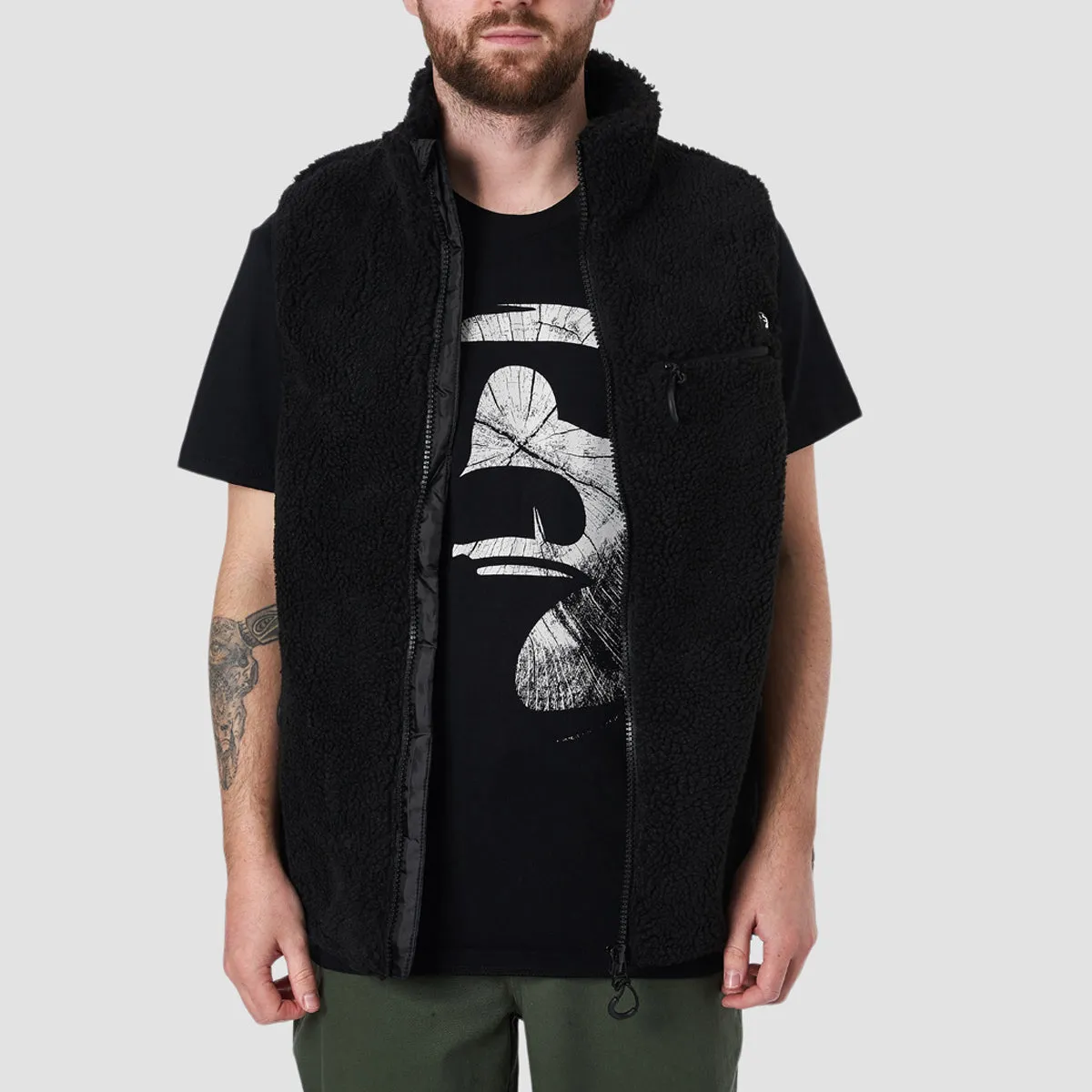 Heathen Wall of Sleep Fleece Vest Black