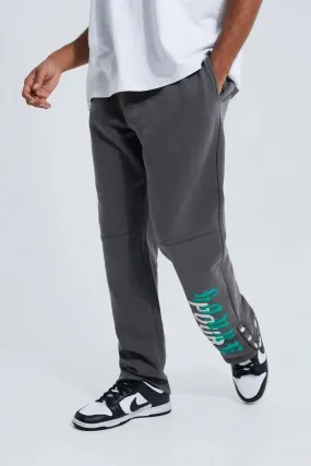 Homme Core Split Hem Graphic Joggers | boohooMAN UK