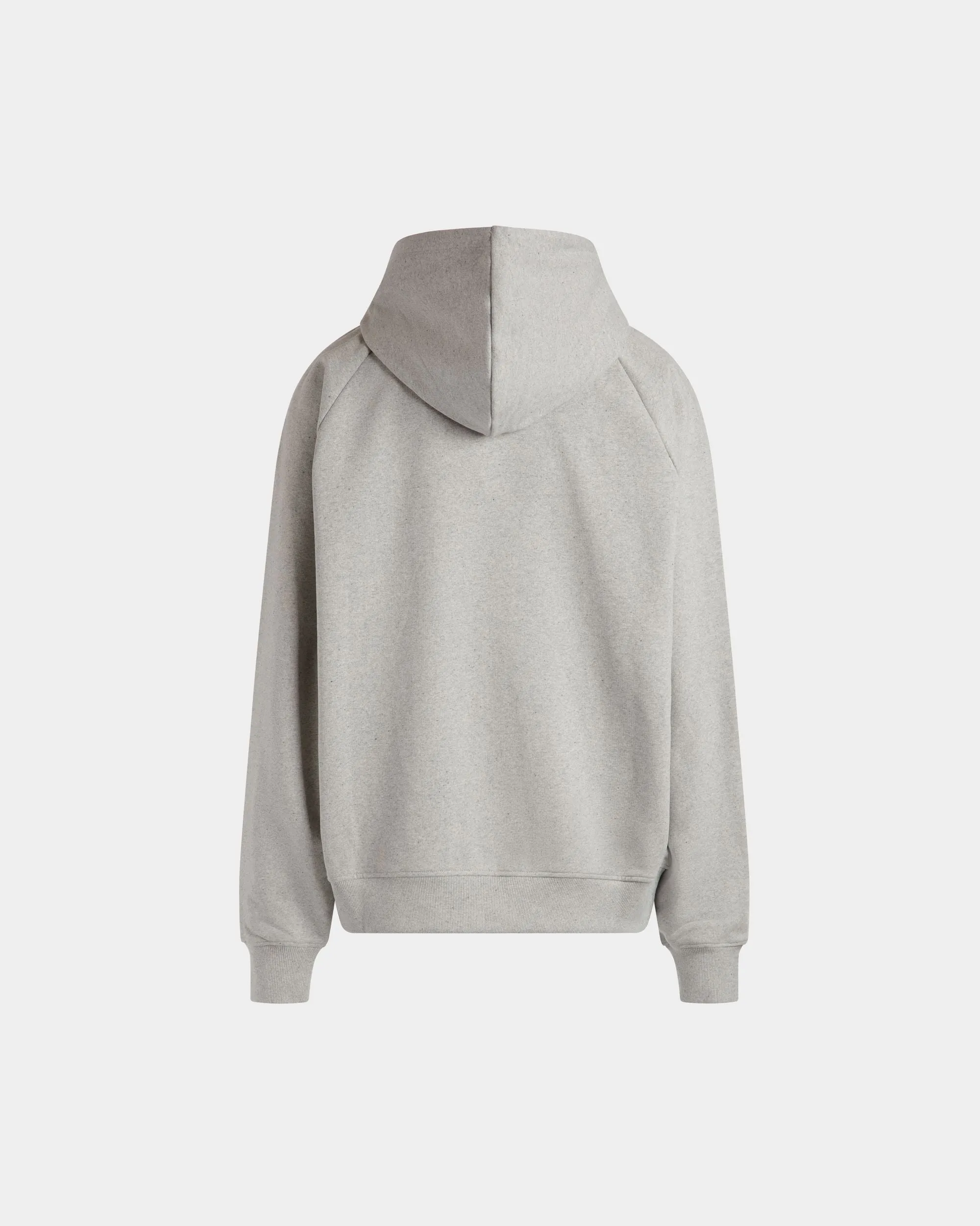 Hoodie With Bally Crest Label In Grey Melange Cotton