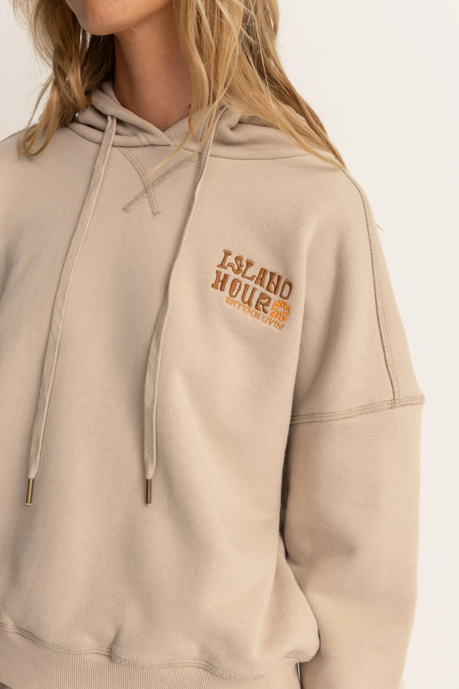 Island Hour Hooded Fleece Ecru