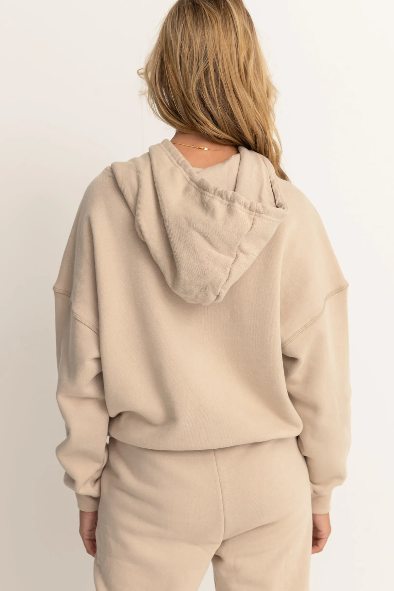 Island Hour Hooded Fleece Ecru