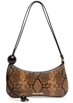 JACQUEMUS Le Bisou Perle python-effect leather shoulder bag  -                         -                     -                