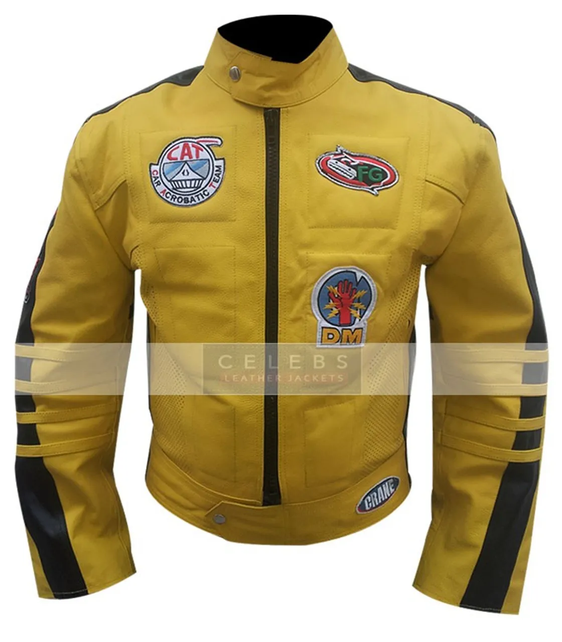 Kill Bill Uma Thurman Yellow Biker Leather Jacket