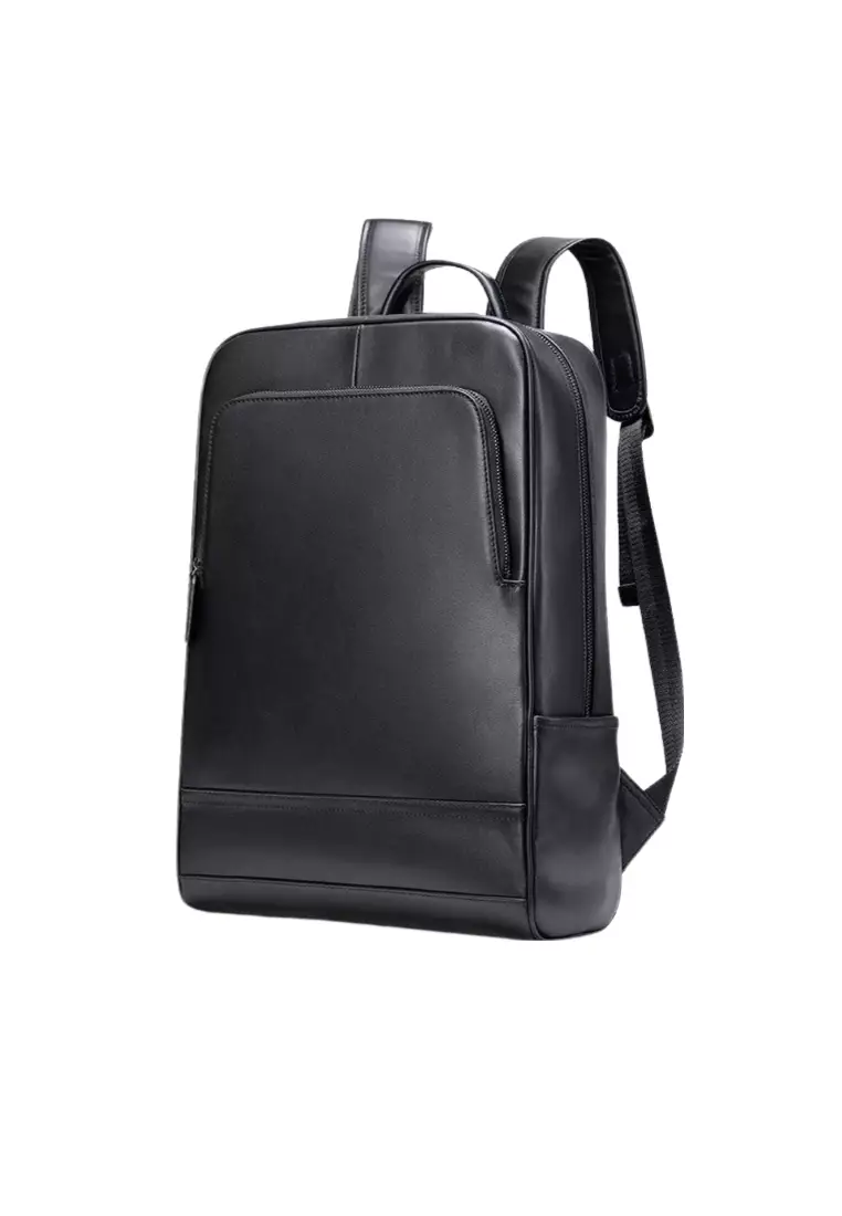 Lara Men's Retro Plain Cow Leather Business Backpack