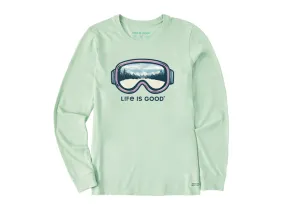 Life is Good Women's Long Sleeve Crusher Tee - Goggles Trail View