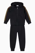 Logo Zip-up Hooded Sweatsuit Set in Cotton-fleece