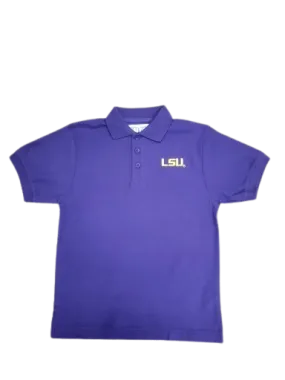 LSU Boys Purple Knit Polo