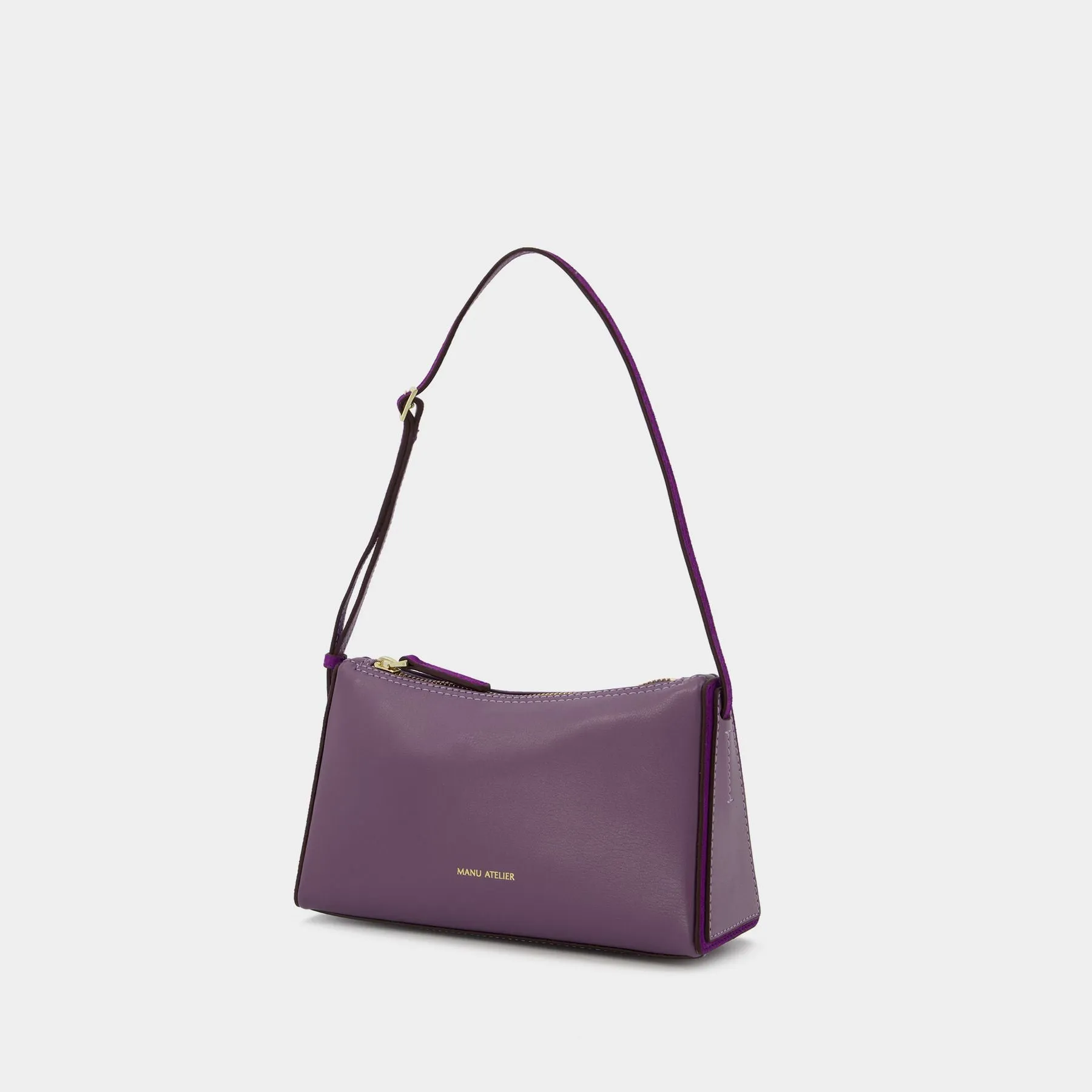 Manu Atelier  Mini Prism Hobo Bag - Manu Atelier - Steel/Purple - Leather