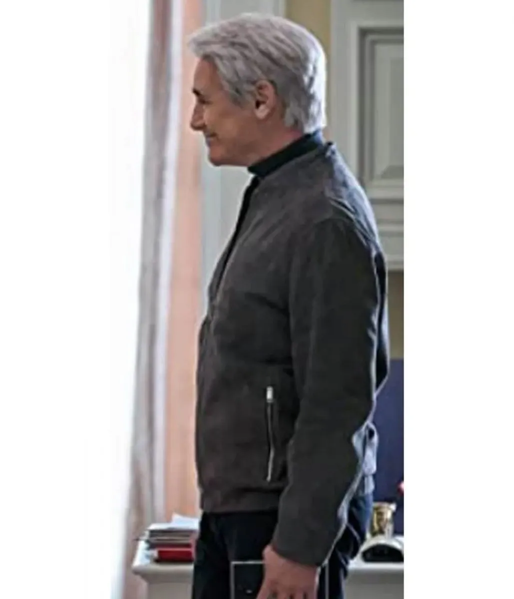 Mark Rylance Don’t Look Up Grey Suede Leather Jacket