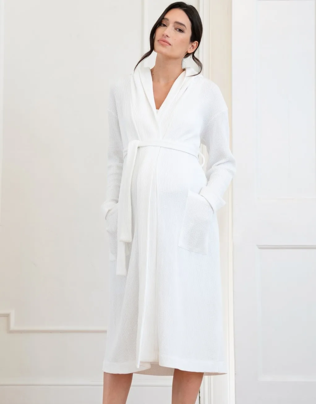 Marquesa | Cotton Hooded Waffle Maternity-To-Nursing Dressing Gown