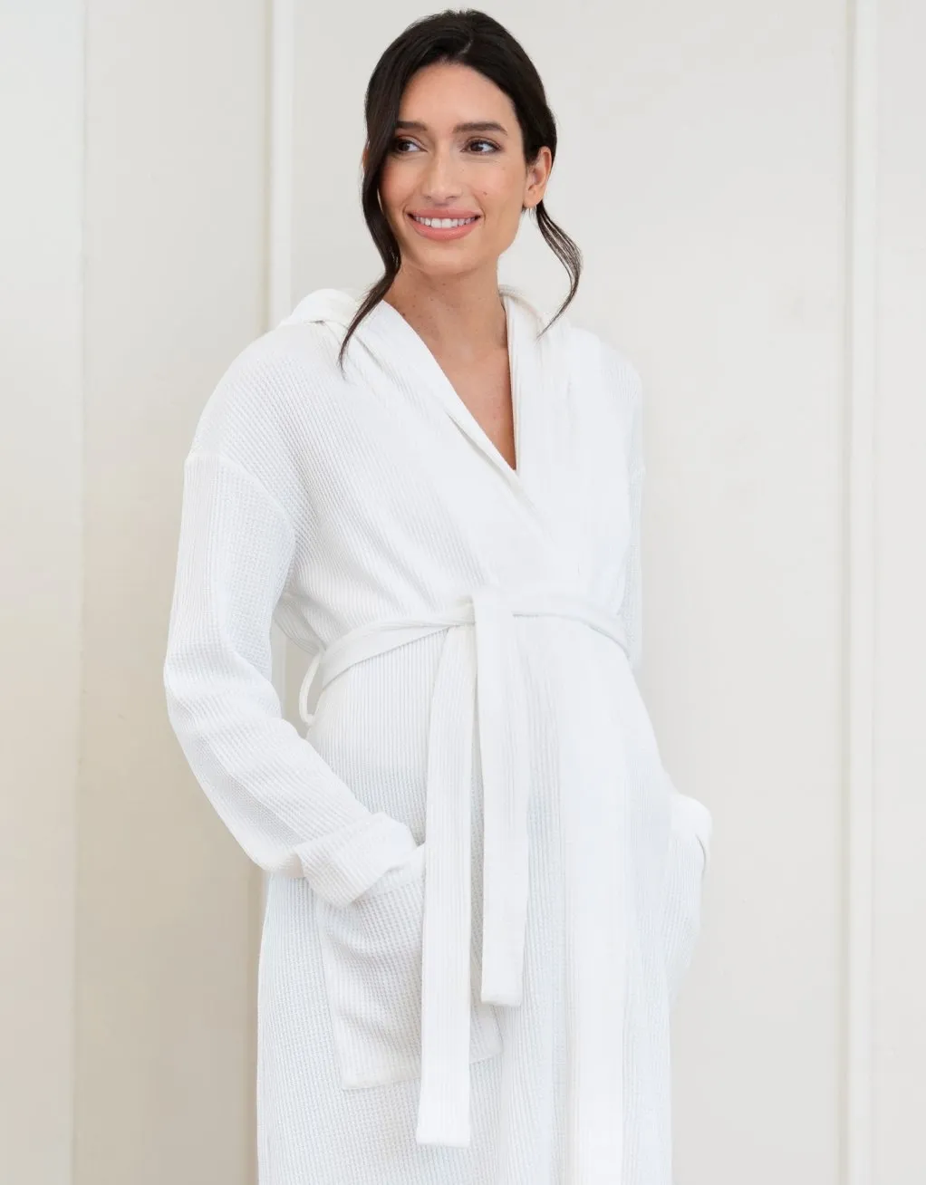 Marquesa | Cotton Hooded Waffle Maternity-To-Nursing Dressing Gown