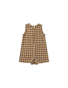 MAVERICK ROMPER | SADDLE PLAID- RYLEE+CRU