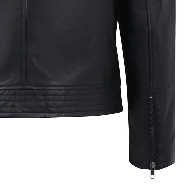 Men's Black Biker Leather Jacket - Albert - PRIMEHIDE Leather