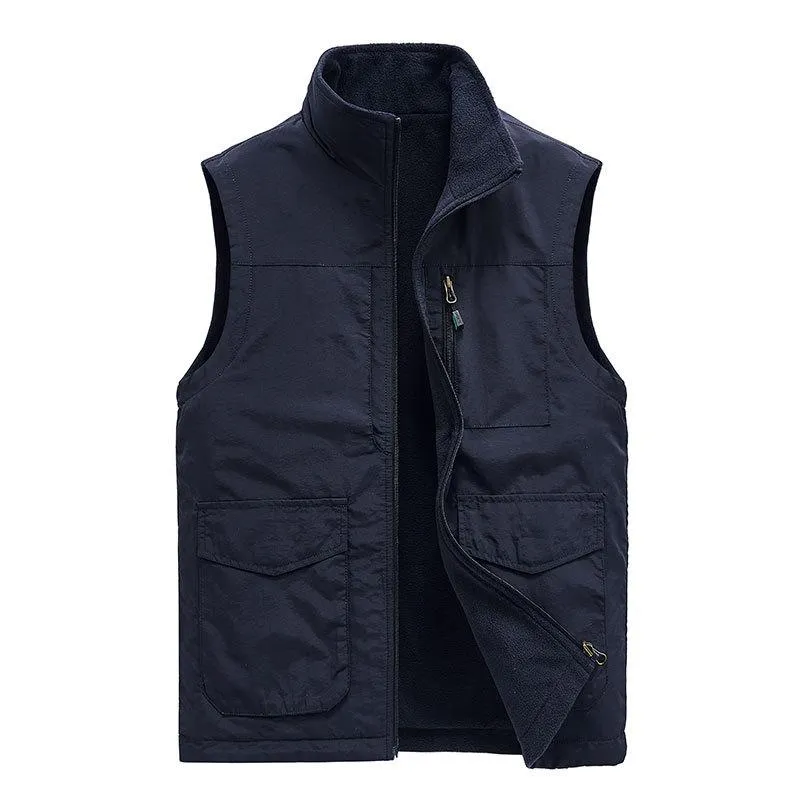 Men's Casual Reversible Polar Fleece Warm Quick Dry Vest 70897842M