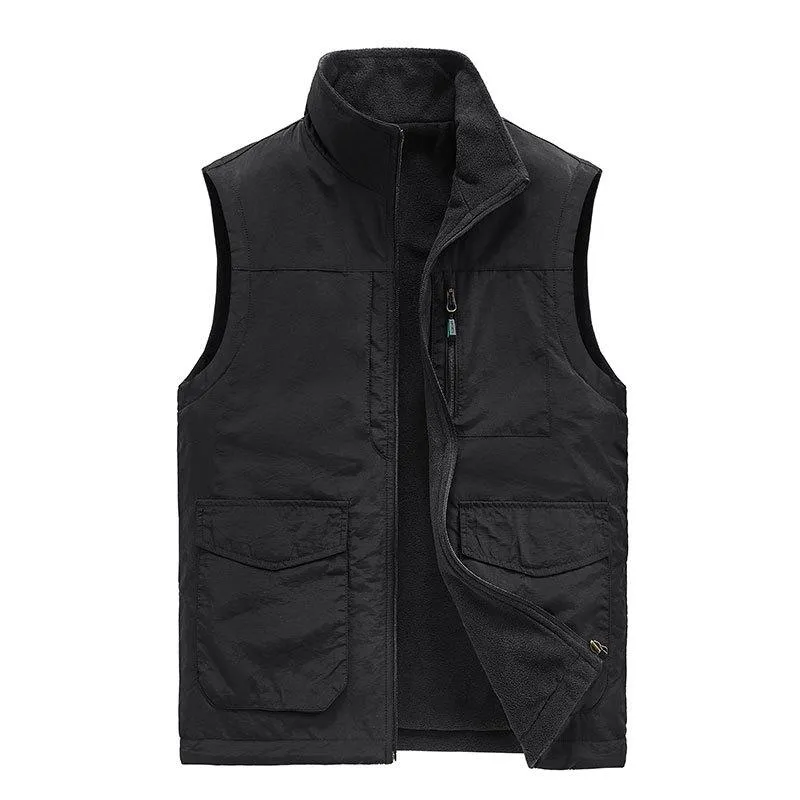 Men's Casual Reversible Polar Fleece Warm Quick Dry Vest 70897842M