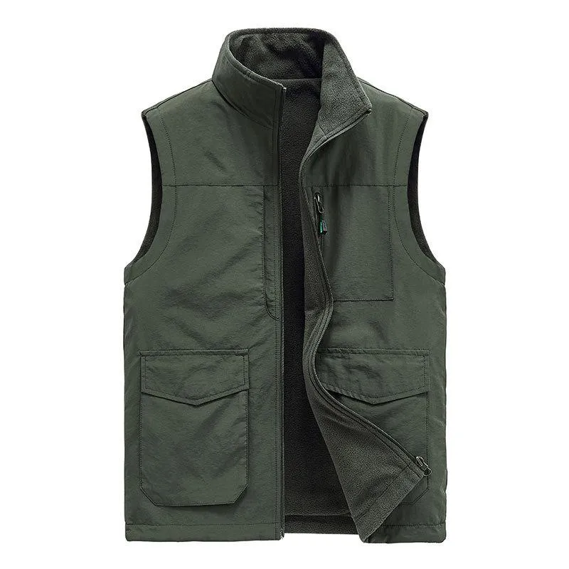 Men's Casual Reversible Polar Fleece Warm Quick Dry Vest 70897842M