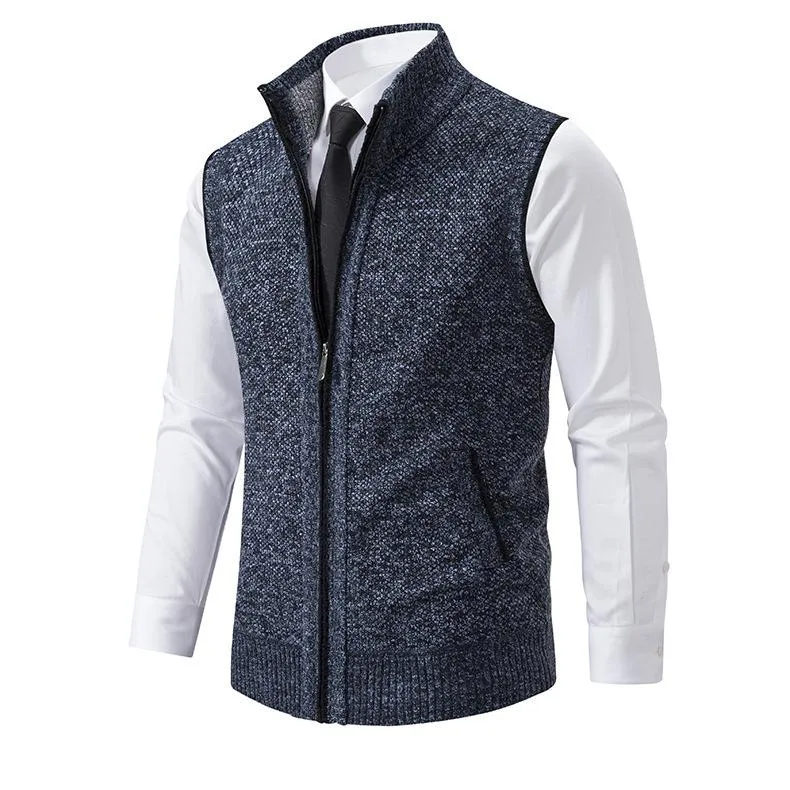 Men's Casual Stand Collar Knitted Zipper Vest 37609241X