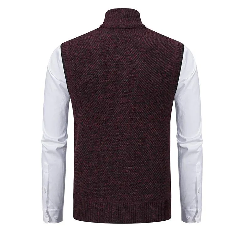 Men's Casual Stand Collar Knitted Zipper Vest 37609241X