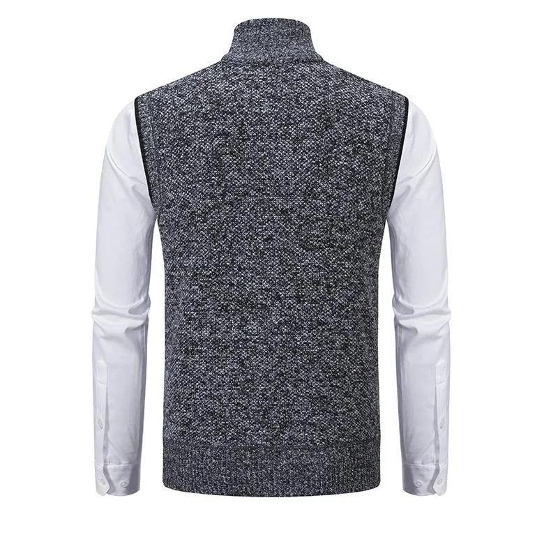 Men's Casual Stand Collar Knitted Zipper Vest 37609241X