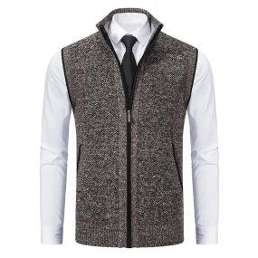 Men's Casual Stand Collar Knitted Zipper Vest 37609241X